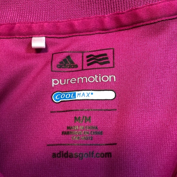 Mens Adidas Puremotion Cool Max SS Golf Shirt, Pink, Size Medium - Picture 7 of 10